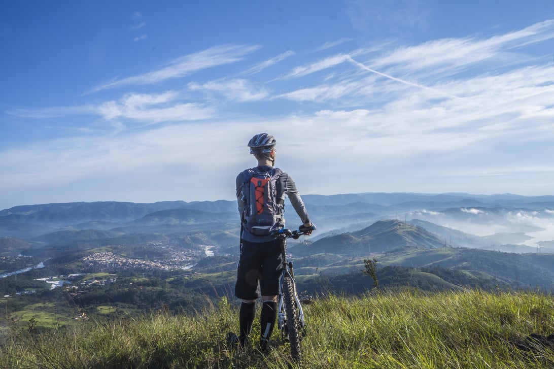 Male Cyclist on a Mountain